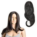 Peruca efect natural HTPR-6673, 61 cm, fire sintetice kanekalon, negru HausGarden Leisure