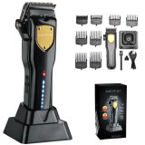 Masina De Tuns Profesionala BIRAI Sonic cu Acumulator, Stand de Incarcare, Motor Puternic 7000 RPM, LED, Incarcare Super Rapida USB, Rezistenta La Apa