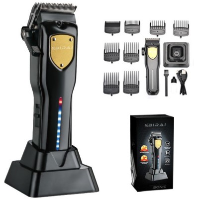 Masina De Tuns Profesionala BIRAI Sonic cu Acumulator, Stand de Incarcare, Motor Puternic 7000 RPM, LED, Incarcare Super Rapida USB, Rezistenta La Apa foto