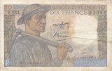 FRANTA 10 francs 4-12-1947 VF!!!