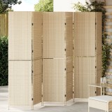 vidaXL Paravan 6 Panouri Pliabil Bej 294x180 cm Poliratan