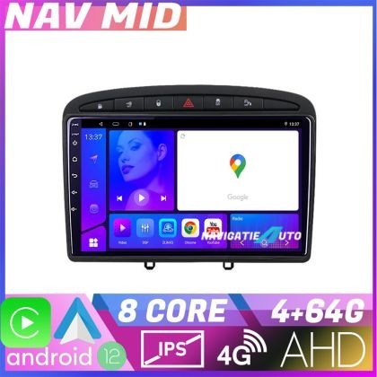 Navigatie Peugeot 308 Octa Core KIT 038 EDOTEC-LITE Android Ecran 720P Octa Core 4 64 Carplay CarStore Technology