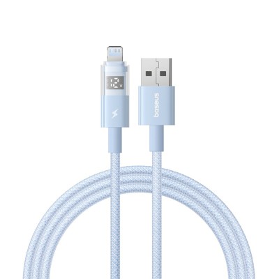 Baseus - Data Cable Display 2 (P10382700311-01) - USB to Lightning, Fast Charging, Digital Display, 2.4A, 2m - Galaxy Blue foto