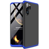 Husa protectie 360&deg; (fata+spate) pentru Huawei P30 Pro, GKK, Policarbonat, Negru/Albastru