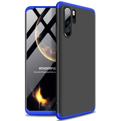 Husa protectie 360&amp;deg; (fata+spate) pentru Huawei P30 Pro, GKK, Policarbonat, Negru/Albastru foto