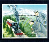 Dominica 1991 - Locomotive, trenuri, cai ferate, colita neuzata