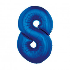 Balon folie sub forma de cifra, culoare albastra 92 cm-Tip Cifra 8