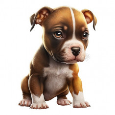 Sticker decorativ American Pit Bull Terrier, Maro, 72 cm, 5549ST