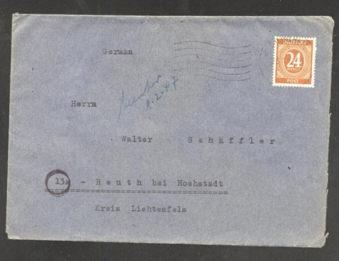 Germany 1947 Postal History Rare Cover D.690