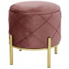 Taburet, rotund, cu spatiu depozitare, picioare metal, catifea, roz, max 80 kg, 37x40 cm, Savana, Akord, Akord Furniture Factory