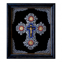 Cruce ortodoxa, Crucifix in rama, dim 33cm x 38cm, cod K-06