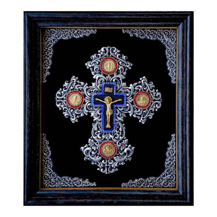 Cruce ortodoxa, Crucifix in rama, dim 33cm x 38cm, cod K-06