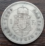 (A699) MONEDA DIN ARGINT UNGARIA - 1 FORINT 1883 KB, FRANZ JOSEPH, MAI RARA, Europa