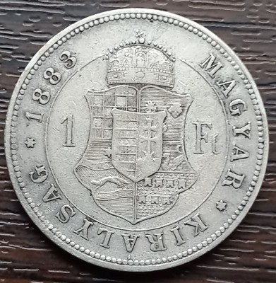 (A699) MONEDA DIN ARGINT UNGARIA - 1 FORINT 1883 KB, FRANZ JOSEPH, MAI RARA foto