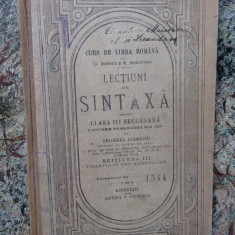 LECTIUNI DE SINTAXA - Gheorghe Adamescu - 1904, 122 p.; coperta originala