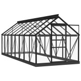 Cumpara ieftin Sera din sticla, antracit, 155x395,5x191 cm, aluminiu