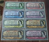Reproduceri Bancnote Canada 1954, Lot 8 Bancnote &quot;Without Devil&#039;s Face&quot;, Replica Colectie, Dimensiune Originala