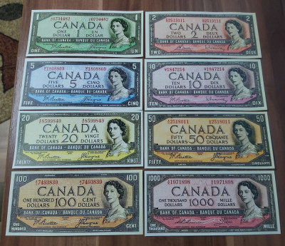 REPRODUCERI lot 8 banknote Canada1954 Without Devil&amp;#039;s face foto