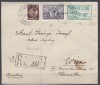 ROMANIA 1930/1931/1932 LP 86 LP 91 LP 103 REGELE CAROL II PALATUL P.T.T./PLIC RECOMANDAT HUEDIN - VIENA, Stampilat