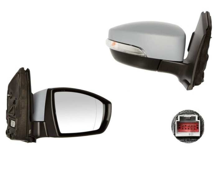 Oglinda usa exterioara Ford Kuga, 01.2013-01.2020, partea Dreapta, reglare electrica; grunduit; incalzit; sticla asferica; geam cromat; cu Lucas, SRL