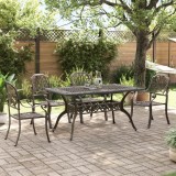 Cumpara ieftin Set mobilier de grădină, 5 piese, bronz, aluminiu turnat