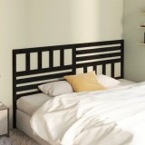 VidaXL Tăblie de pat, negru, 186x4x100 cm, lemn masiv de pin 814163