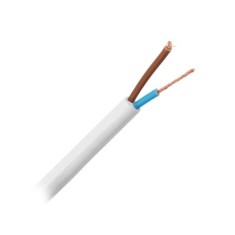 Cablu electric H05VV-F sectiune 2x1mm2 rotund dublu izolat alb pret