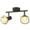 Aplice perete cadru s&acirc;rmă, stil industrial, negru, 2 becuri LED