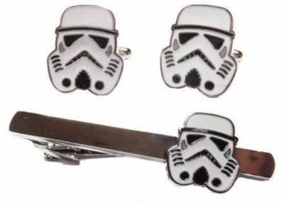 Set ac cravata si butoni Star Wars Storm Trooper + ambalaj cadou foto