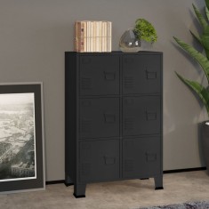 Gossi dulap industrial de depozitare, negru, 75x40x115 cm, metal
