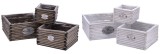 Cumpara ieftin Set 6 ghivece flori lemn salcie alb maro 16 x 16 x 12 cm, 24 x 24 x 13,5 cm, 29 x 29 x 14,5 cm