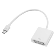 Adaptor mini DVI tata la DVI-I Mama, Active, FHD, 10cm, compatibil Apple iMac Macbook Pro, cablu convertor miniDVI la dvi analog 24+4 pini
