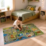 Covor Copii Oras cu Drumuri 150x100cm, CMCLASS