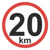 Autocolant reflectorizant limita viteza 20 km, diametru 150mm AutoDrive ProParts