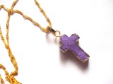 pandantiv cu cruciulita cu agate druzi 41482