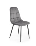 Cumpara ieftin Scaun cu design modern Aria, matlasat cu catifea, baza otel, inaltime 87 cm, gri