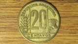 Argentina - moneda de colectie WW2 - 20 centavos 1944 - Libertad - mai greu de gasit