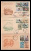 1956 Romania - 3 FDC circulate cu seria completa Vanatoarea