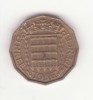 Marea Britanie 3 pence 1956 - Tudor portcullis -without &#039;BRITT:OMN&#039;., Europa