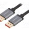 Cablu DisplayPort 1.4 3m LOGILINK Negru Aluminiu HDCP 2.2