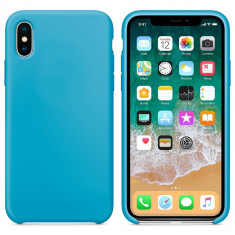 Husa iPhone X, iPhone XS, Premium, Silicon Flexibil, Matte, Albastru foto