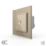 Cumpara ieftin Intrerupator touch Livolo cap scara/cruce Zigbee EC, rama sticla, auriu