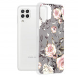 Techsuit - Marble Series - Samsung Galaxy A22 4G, gri cu flori