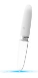 Vibrator Straight LED, 10 Moduri Vibratii, Silicon/Sticla, USB, Alb, 17.7 cm, You2toys