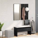 vidaXL Set mobilier de hol, stejar negru, lemn prelucrat