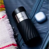 Cana Termica Neagra 300ml Klausberg KB-7629, Inox, Pereti Dubli, Termos Cafea/Ceai, Mustiuc Ergonomic, Cadou