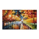 Tablou pictat manual living, Impreuna pentru totdeauna, 120x70cm ulei pe panza de in, cutit efect 3D, Fabulos