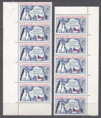 Czechoslovakia 1991 Penguins x 10 in blocks MNH S.626 foto