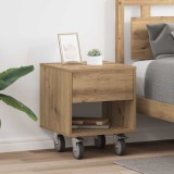 vidaXL Noptieră 2 pcs Stejar Artizanal 40,5 x 40 x 48 cm Lemn compozit 891071