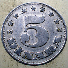 1.623 YUGOSLAVIA JUGOSLAVIA IUGOSLAVIA 5 DINARA DINARI 1953